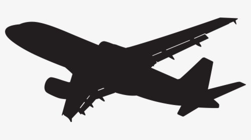 Airplane Fixed-wing Aircraft Clip Art - Transparent Background Airplane Silhouette Png, Png Download, Transparent PNG