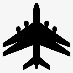 Airplane Black Shape With Double Wings - Icon, HD Png Download, Transparent PNG