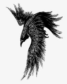 Feather Tattoo Png - Celtic Raven Tattoo, Transparent Png, Transparent PNG