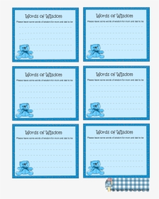 Baby Boy Shower - Printable Advice Cards For Baby Shower, HD Png Download, Transparent PNG