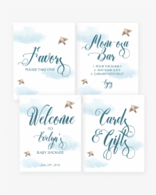 White And Blue Clouds Baby Shower Decorations Printable, HD Png Download, Transparent PNG
