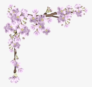 #purple #purpleflower #purpleflowers #lavender #corner - Flower Border Clipart Purple, HD Png Download, Transparent PNG