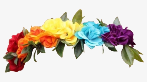 #flowercrown #flowers #flowerheadband #rainbow #pride - Rainbow Flower Crown Transparent, HD Png Download, Transparent PNG