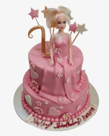 Birthday Cake Princess Cake Bakery Sheet Cake Cupcake - Birthday Barbie Doll Cake, HD Png Download, Transparent PNG