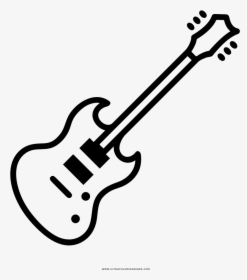 Guitarra-eléctrica Página Para Colorear - Guitarra Eléctrica Para Dibujar, HD Png Download, Transparent PNG