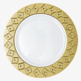 10 - - White Plate With Gold Trim Png, Transparent Png, Transparent PNG