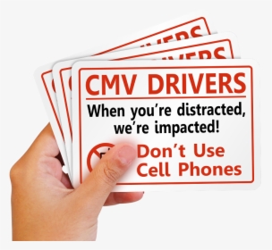 Cmv Drivers Don T Use Cell Phones label - Learning, HD Png Download, Transparent PNG