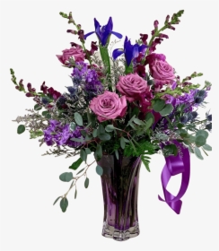 Arrangement Of Purple Snapdragons, Irises And Roses - Bouquet, HD Png Download, Transparent PNG