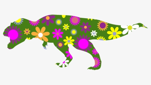 Retro Floral Tyrannosaurus Rex Clip Arts - Tyrannosaurus, HD Png Download, Transparent PNG