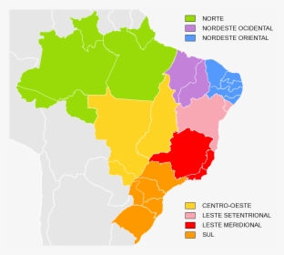 Transparent Mapa Do Brasil Png - Regions Of Brazil, Png Download, Transparent PNG