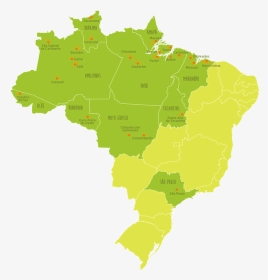 Mapa Do Brasil Com As Bibliotecas Da Vaga Lume Destacadas, - Brazil Solid Map, HD Png Download, Transparent PNG