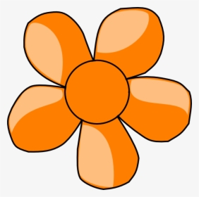 Orange Flower Clip Art At Clker - Outline Clipart Free Flower Black And White, HD Png Download, Transparent PNG