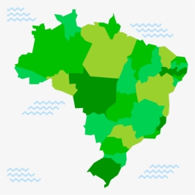Colored Map Of Brazil, HD Png Download, Transparent PNG