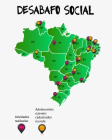 Mapa Do Brasil Vetor - Brazil, HD Png Download, Transparent PNG