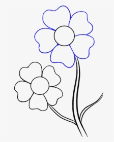Clip Art How To Draw Flowers - Drawing Of Flowers Easy, HD Png Download, Transparent PNG