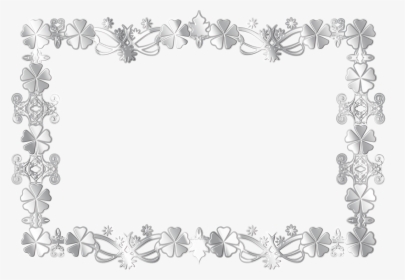 Floral Frame Png - Silver Flower Border Png, Transparent Png, Transparent PNG