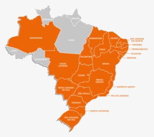 Mapa Do Brasil Com Estados - Brazil Poverty Map, HD Png Download, Transparent PNG