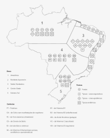 Mapa Das Principais Carências Nutricionais Existentes - Mapa Das Areas Alimentares Do Brasil, HD Png Download, Transparent PNG