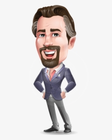Cartoon Businessman With Goatee Beard Vector Character - Business Man Beard Vector, HD Png Download, Transparent PNG