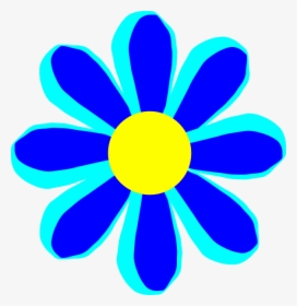 Flower Cartoon Blue Clip Art At Clipart Library - Blue Cartoon Flower Png, Transparent Png, Transparent PNG