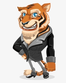 Transparent Businessman Vector Png - Cartoon Tiger Character Design, Png Download, Transparent PNG