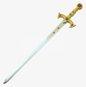 Silver And Gold Crusader Sword , Png Download - Sword Gold, Transparent Png, Transparent PNG