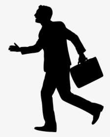Silhouette, Businessman, Hurry Up, Running, Side - Silhouette Business Man Png, Transparent Png, Transparent PNG