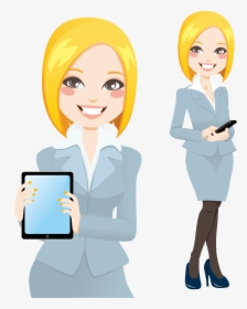Business Career Woman Vector Material Png Download - Caricatura De Mujer Ejecutiva Rubia, Transparent Png, Transparent PNG