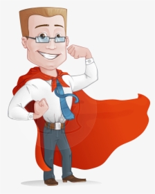 Businessman With Superhero Cape Cartoon Vector Character - Subject Matter Expert Graphics, HD Png Download, Transparent PNG