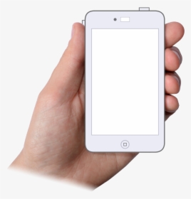 A Hand Holding An Illustrated Generic Mobile Phone - Png Phones Animation, Transparent Png, Transparent PNG