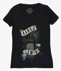 Aaron Lewis Ladies Black V Neck Liberty Bell Tee - Active Shirt, HD Png Download, Transparent PNG
