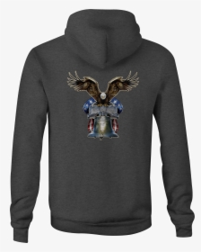 American Zip Up Hoodie Eagle Liberty Bell Hooded Sweatshirt - Chemise A Fleur Noir Manch Long Sorti Pour Garçon 2019, HD Png Download, Transparent PNG