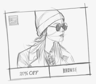 Sketches Of An Ad And Budget Ui Within An Online Advertising - Line Art, HD Png Download, Transparent PNG