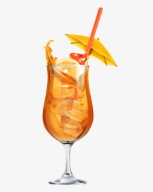 Cocktail Spritz Martini Cartoon Iced Lemon Juice - Summer Cocktail Illustration Backgrounds, HD Png Download, Transparent PNG