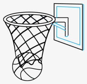 Basketball Hoop Drawing Easy, HD Png Download, Transparent PNG