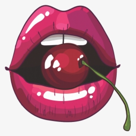 Adesivo Decorativo Boca Cereja - Rolling Stones Mouth With Cherry, HD Png Download, Transparent PNG