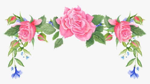 Flower Border Transparent Decorative - Shabby Chic Watercolour Flower, HD Png Download, Transparent PNG