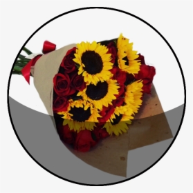 Transparent Girasoles Png - Beautiful Rose And Sunflower Bouquet, Png Download, Transparent PNG