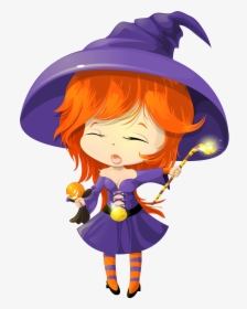 Cute Halloween Witch Png - Witch Png Cute, Transparent Png, Transparent PNG