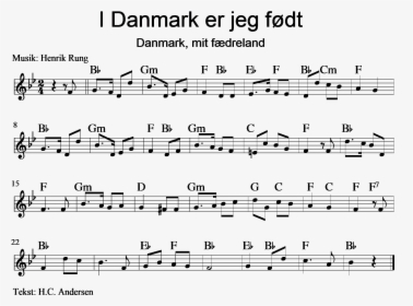 I Danmark Er Jeg Født 1 - Sheet Music, HD Png Download, Transparent PNG