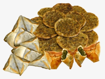 Spinach, Meat, Zaatar And Cheese Baked Pies , Png Download - Lebanese Food, Transparent Png, Transparent PNG