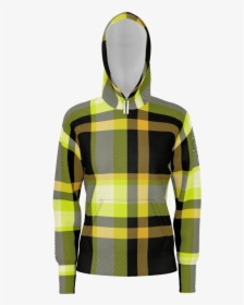 Yellow & Black Checkered Pattern Hoodie - Hoodie, HD Png Download, Transparent PNG