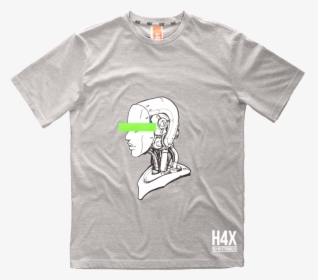 H4x Robot Head Tee Front Grey Tshirts - Illustration, HD Png Download, Transparent PNG