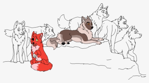 Wolf Pack Drawing Base, HD Png Download, Transparent PNG