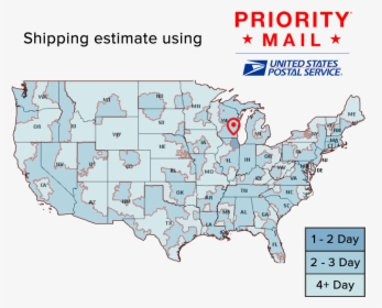 Shipping Times Usps Priority - Abc Espn2 Coverage Map, HD Png Download, Transparent PNG