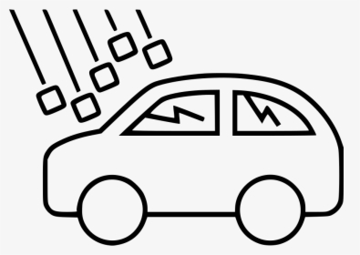 Hail Damage - Car On Fire Drawing, HD Png Download, Transparent PNG