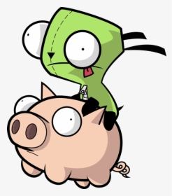 Gir Riding On Pig-plu234 - Invader Zim Gir Pig, HD Png Download, Transparent PNG