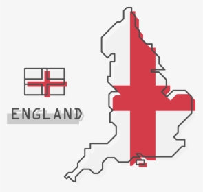 England Flag - Uk Map Cartoon, HD Png Download, Transparent PNG