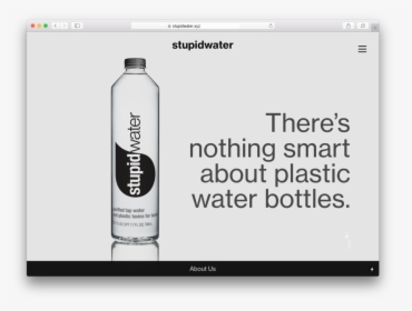 Stupidwater Microsite - Glass Bottle, HD Png Download, Transparent PNG