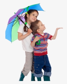 Kids Playing Png Hd Quality - Kids With Umbrella Png, Transparent Png, Transparent PNG